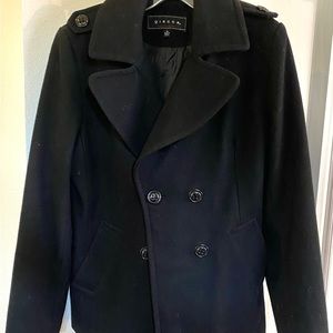 **SOLD** GIACCA Wool Pea Coat Black size Medium